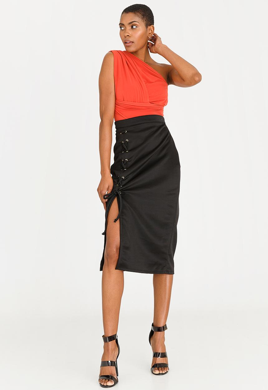 STYLE REPUBLIC - Lace-up Skirt Black