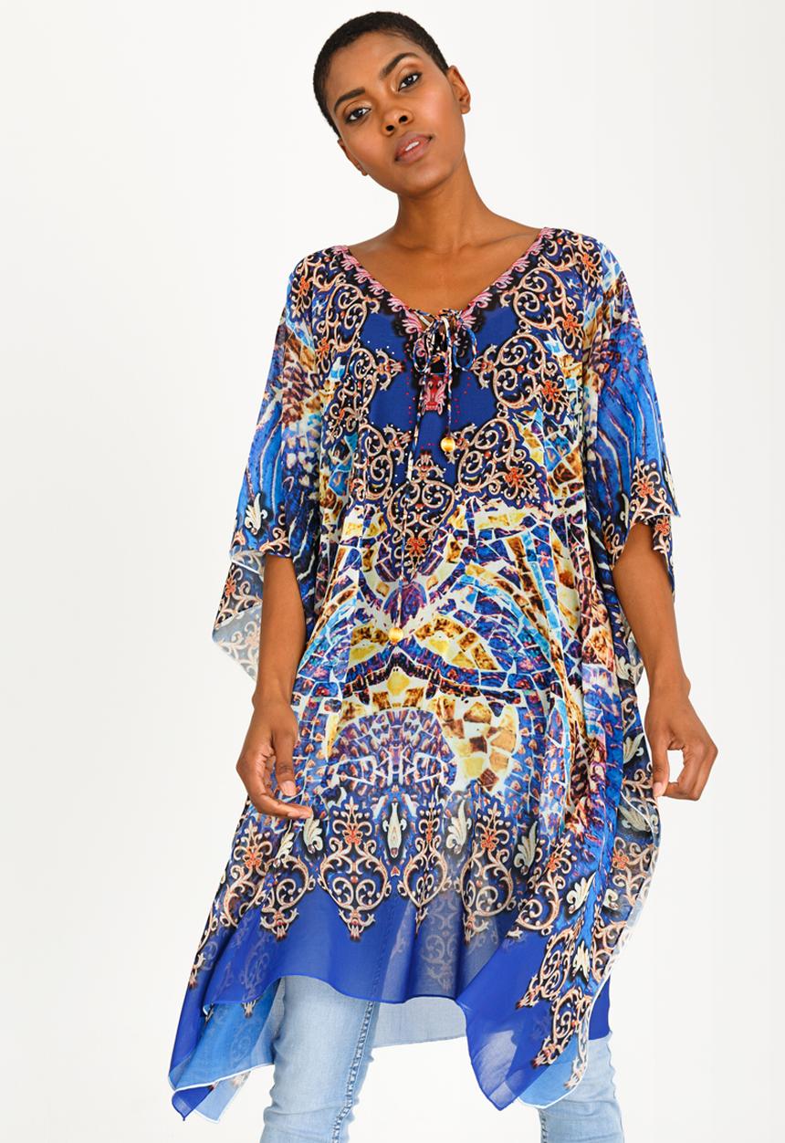 cath.nic - Multi-coloured Peacock Kaftan Top Multi-colour