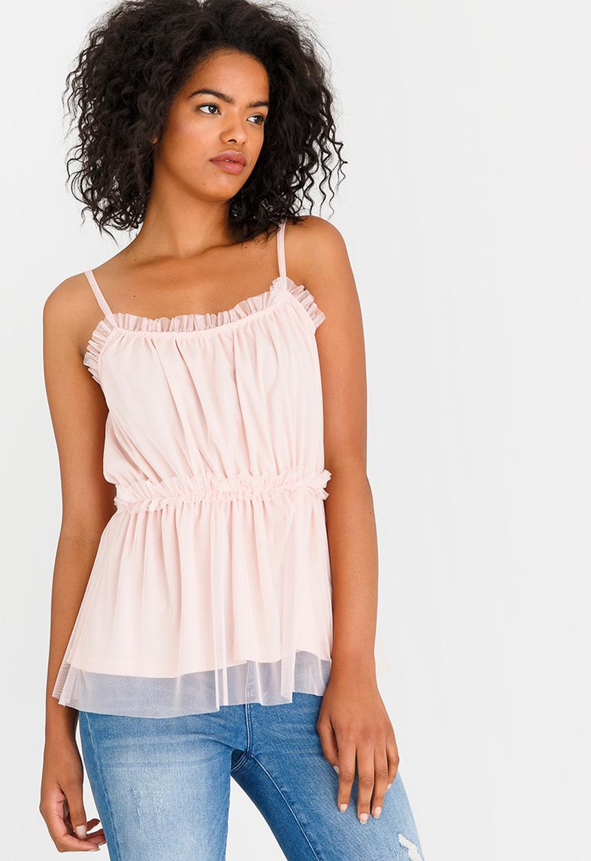 STYLE REPUBLIC - Mesh Tier Cami Pale Pink