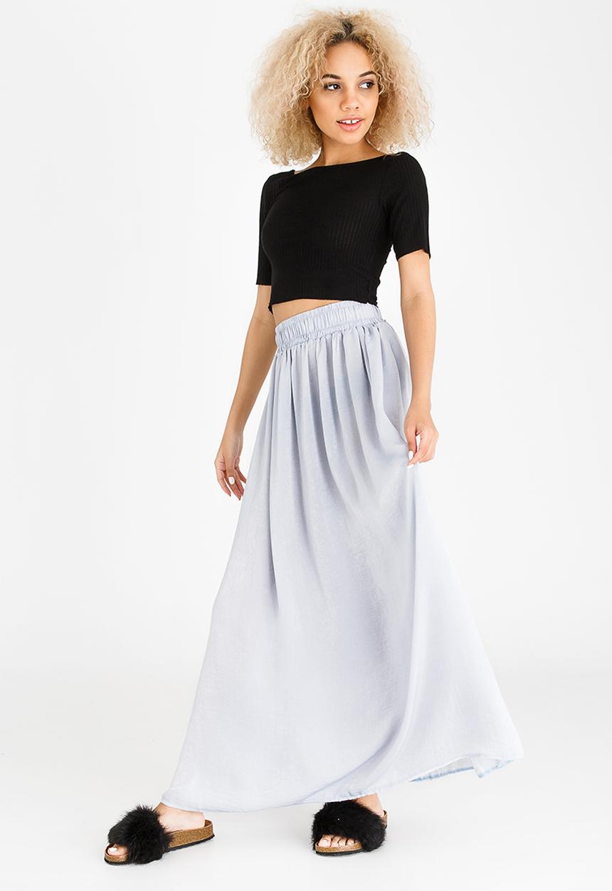 c(inch) - Basic Maxi Skirt Silver