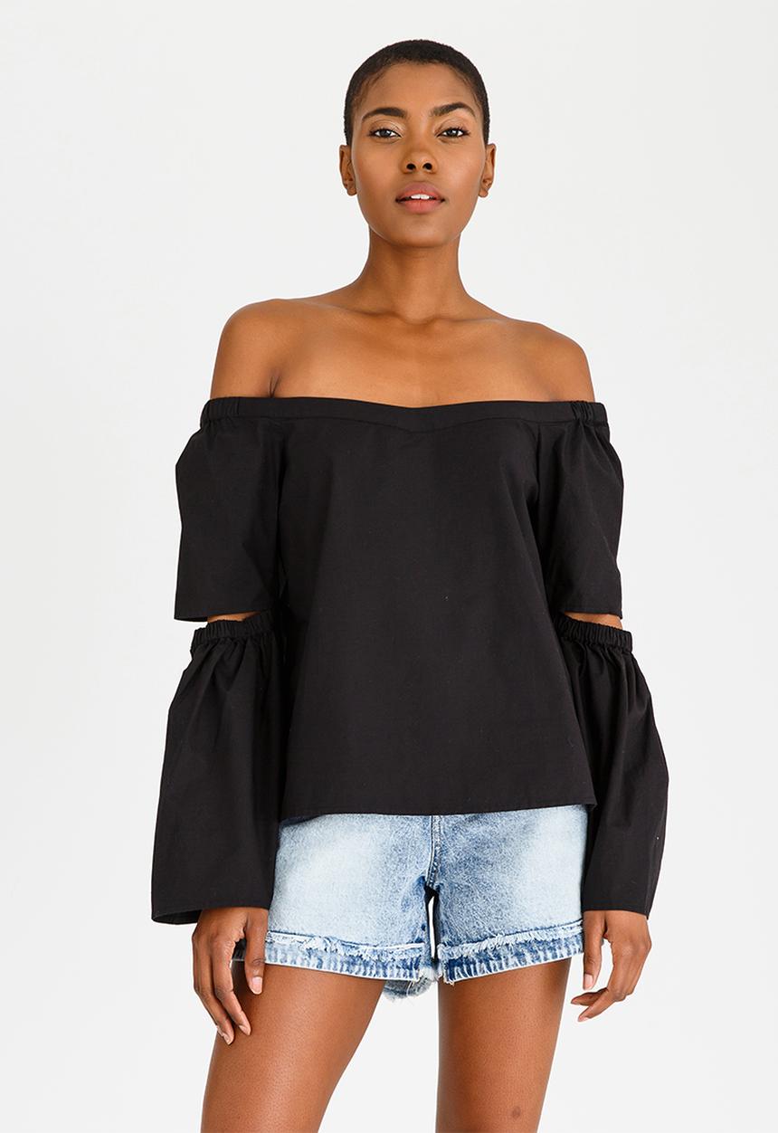 Noisy May - Bronce Cut-out Detail Top Black