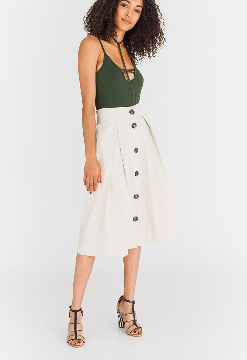 STYLE REPUBLIC - Fit and Flare Skirt Stone