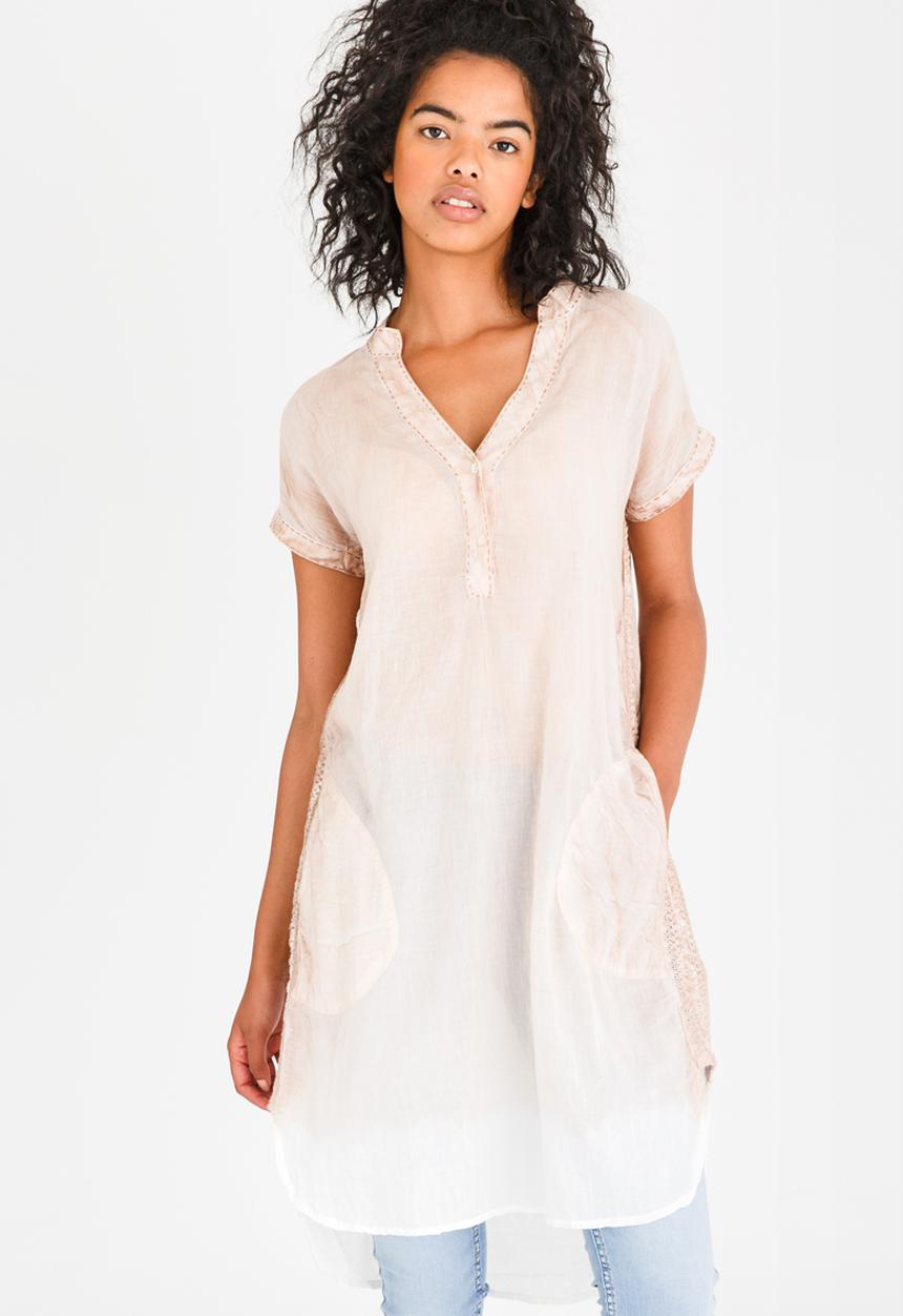 G Couture - Dropped  Shoulder Dip-dye Tunic Brown