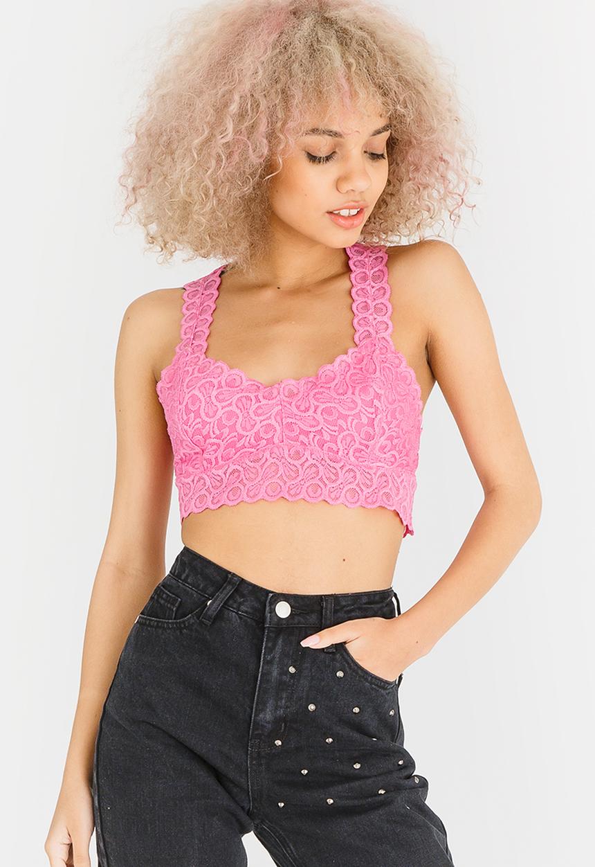 c(inch) - Lace Bralette Pale Pink