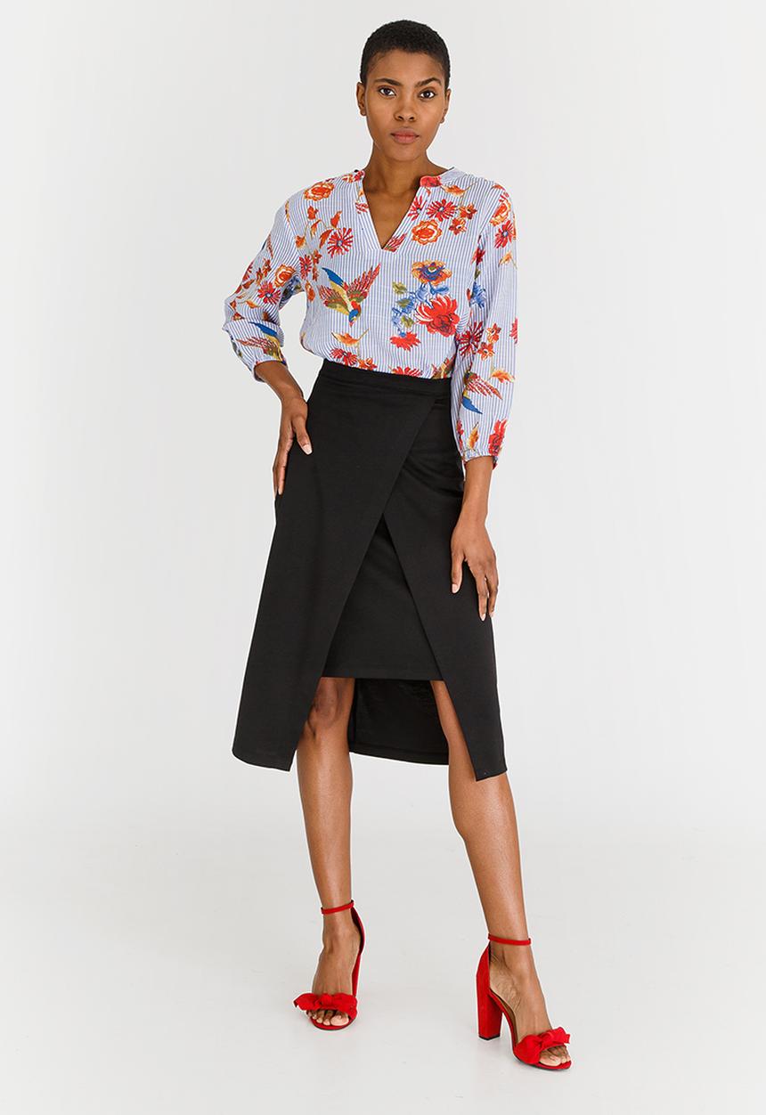 edit - High Waisted Skirt with Wrap Black