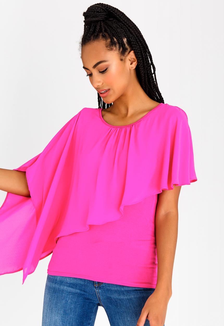 edit - Layered Frill Blouse Magenta