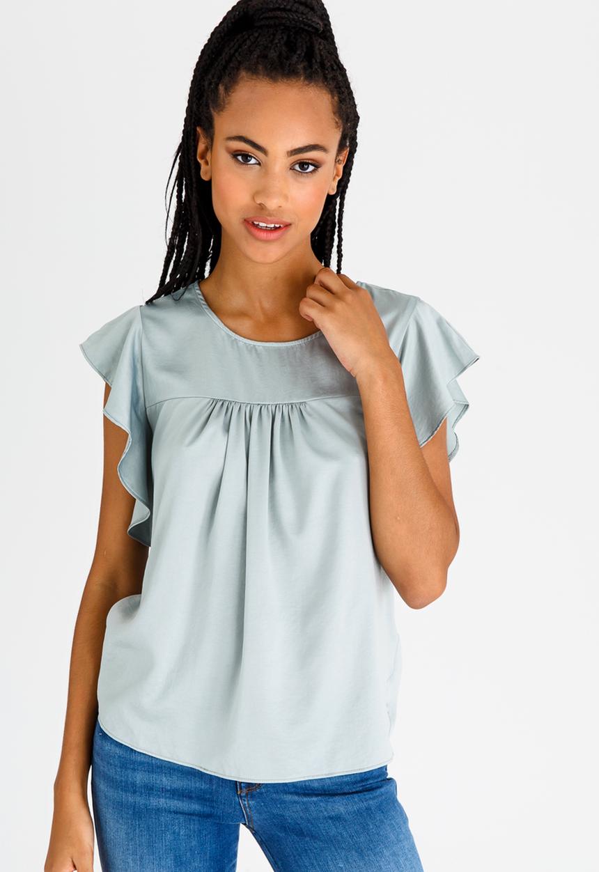 edit - Frilly Blouse Light Green