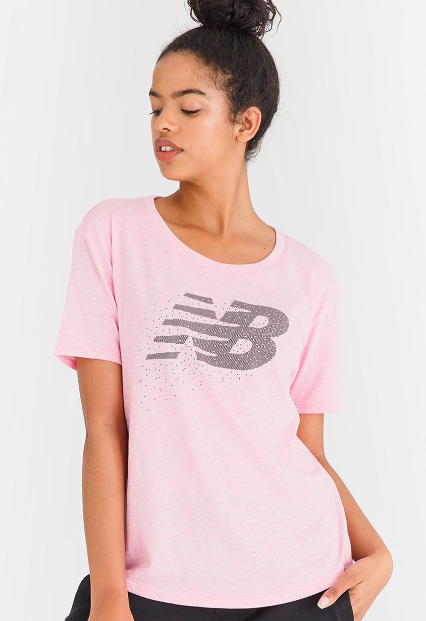 New Balance  - Tech SS Graphic T-shirt Mid Pink