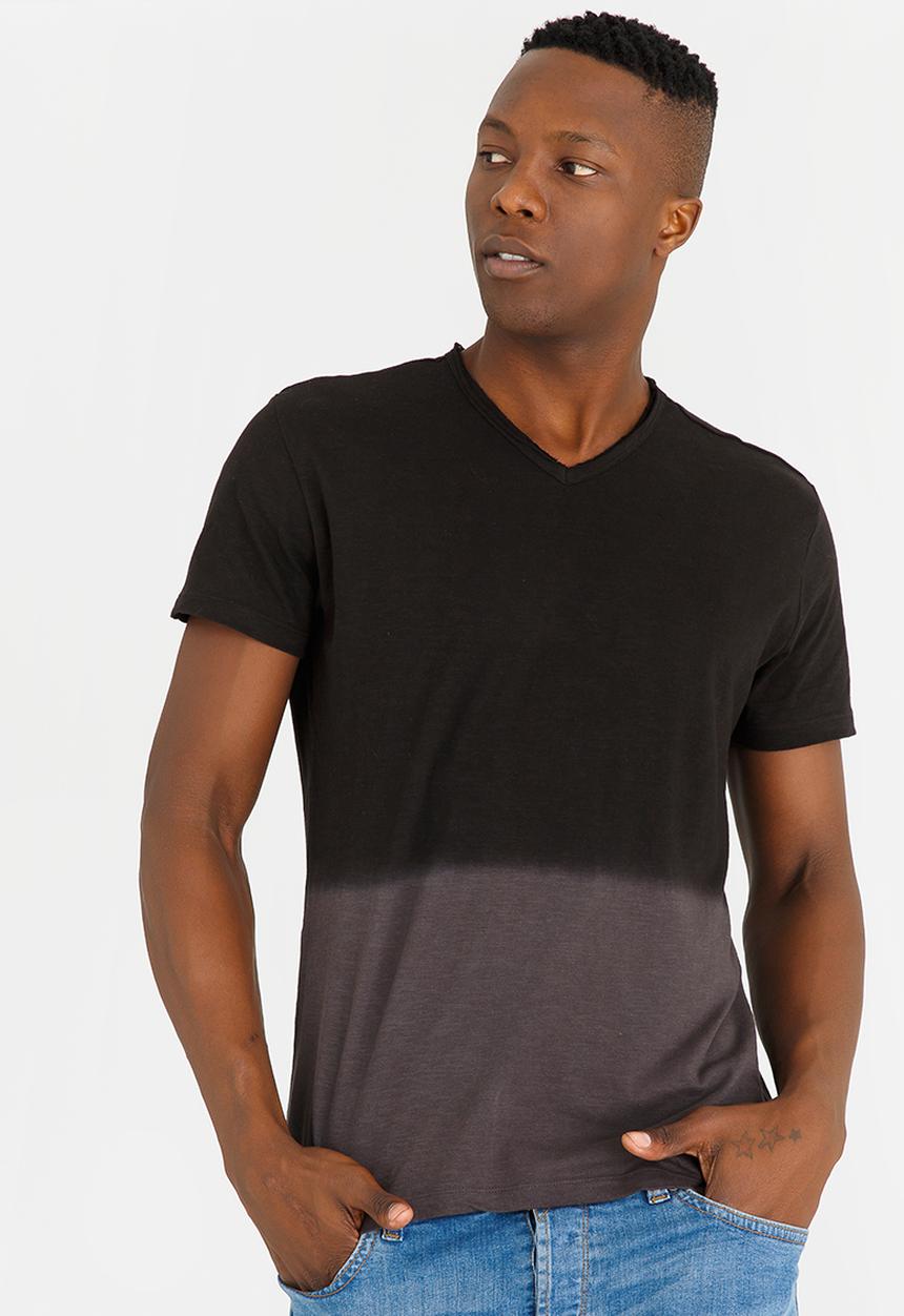 STYLE REPUBLIC - Dylan Dip Dye Tee Charcoal