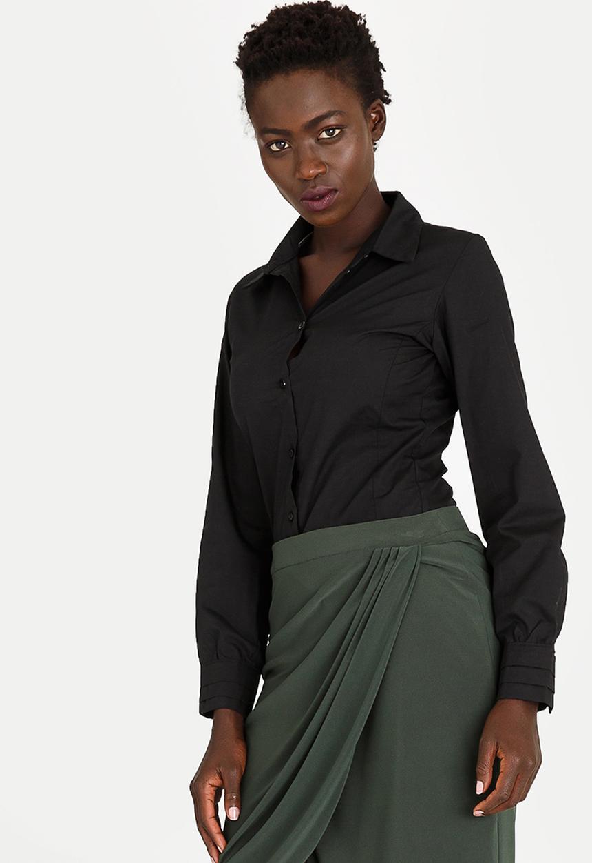 edit - Classic Long Sleeve Work Shirt Black