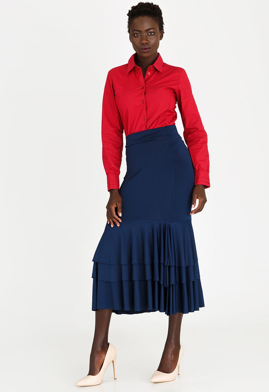 edit - Flamenco Ruffle Skirt Navy