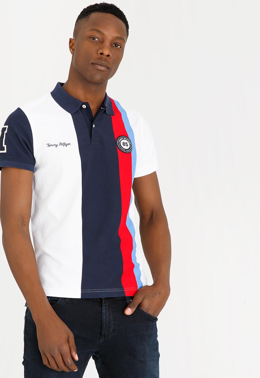 Tommy Hilfiger - Badge Polo Golfer Blue and White