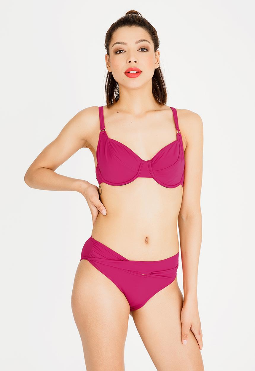 Jacqueline - Fuller Cup Bella Bikini Top Dark Pink