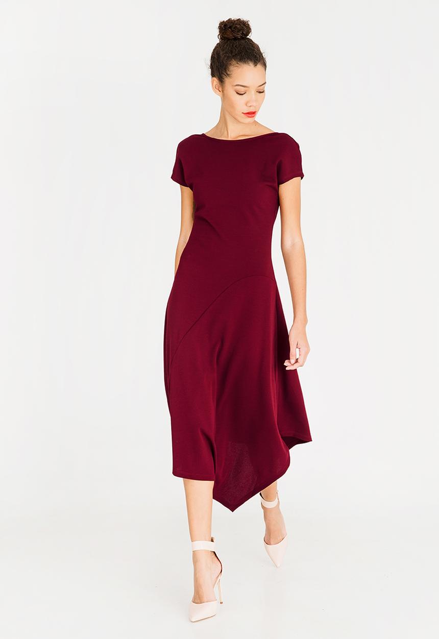 STYLE REPUBLIC - Asymmetrical Dress Burgundy