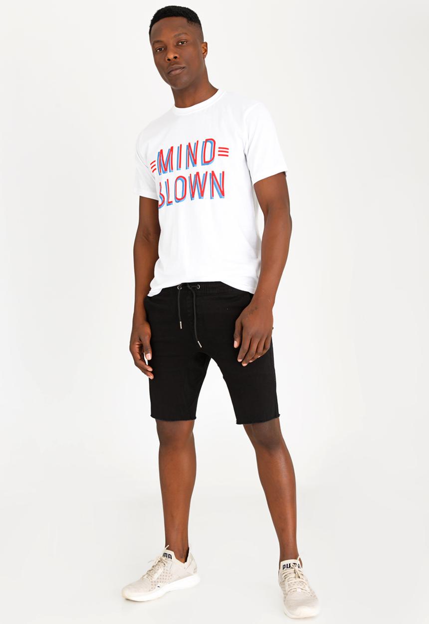 STYLE REPUBLIC - Raw Edge Skinny Leg Short Black