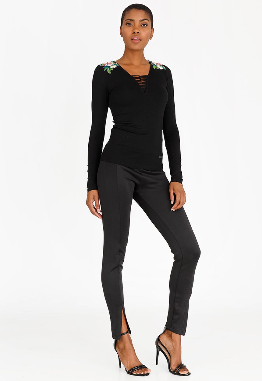 SISSY BOY - Riera Embroidery Detail Top Black