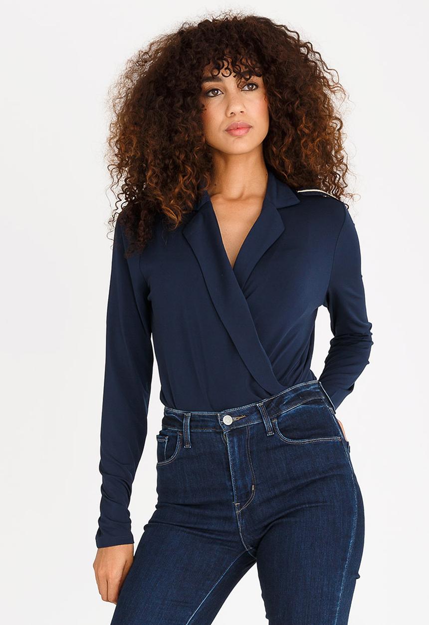 Vero Moda - Mehna Long Sleeve Bodysuit Navy