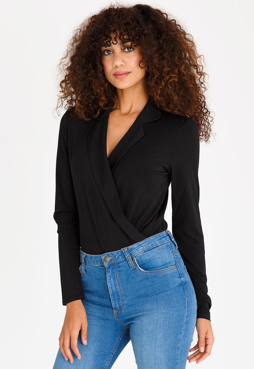 Vero Moda - Mehna Long Sleeve Bodysuit Black