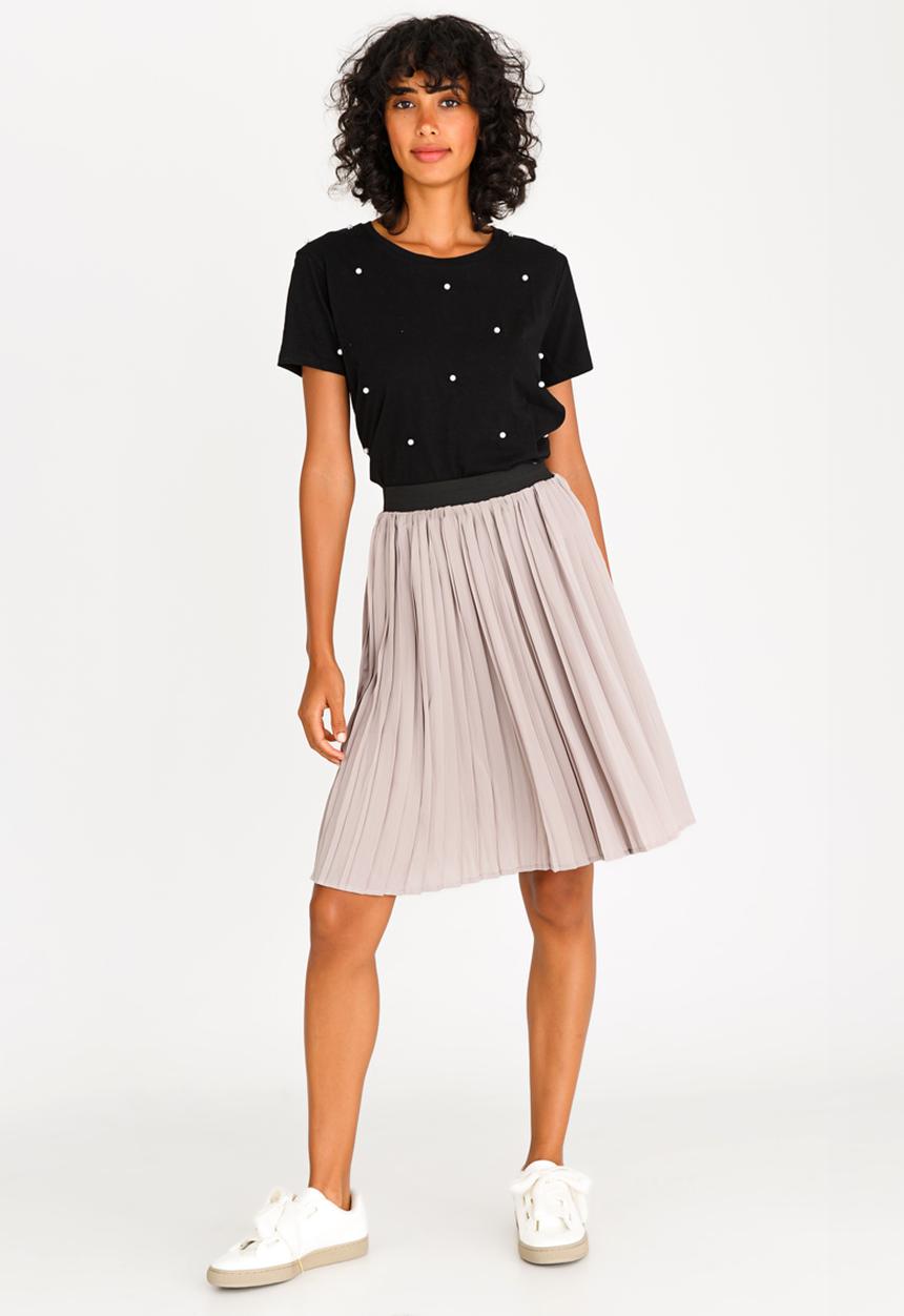 ONLY - Iriga Plisse Skirt Stone