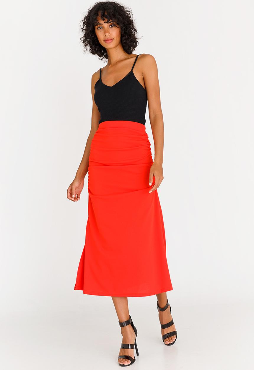 STYLE REPUBLIC - Ruched Detail Skirt Red