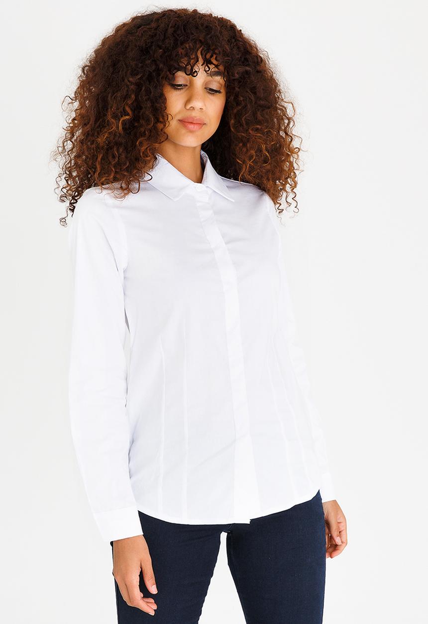 edit - Long Sleeve Button Down Shirt White