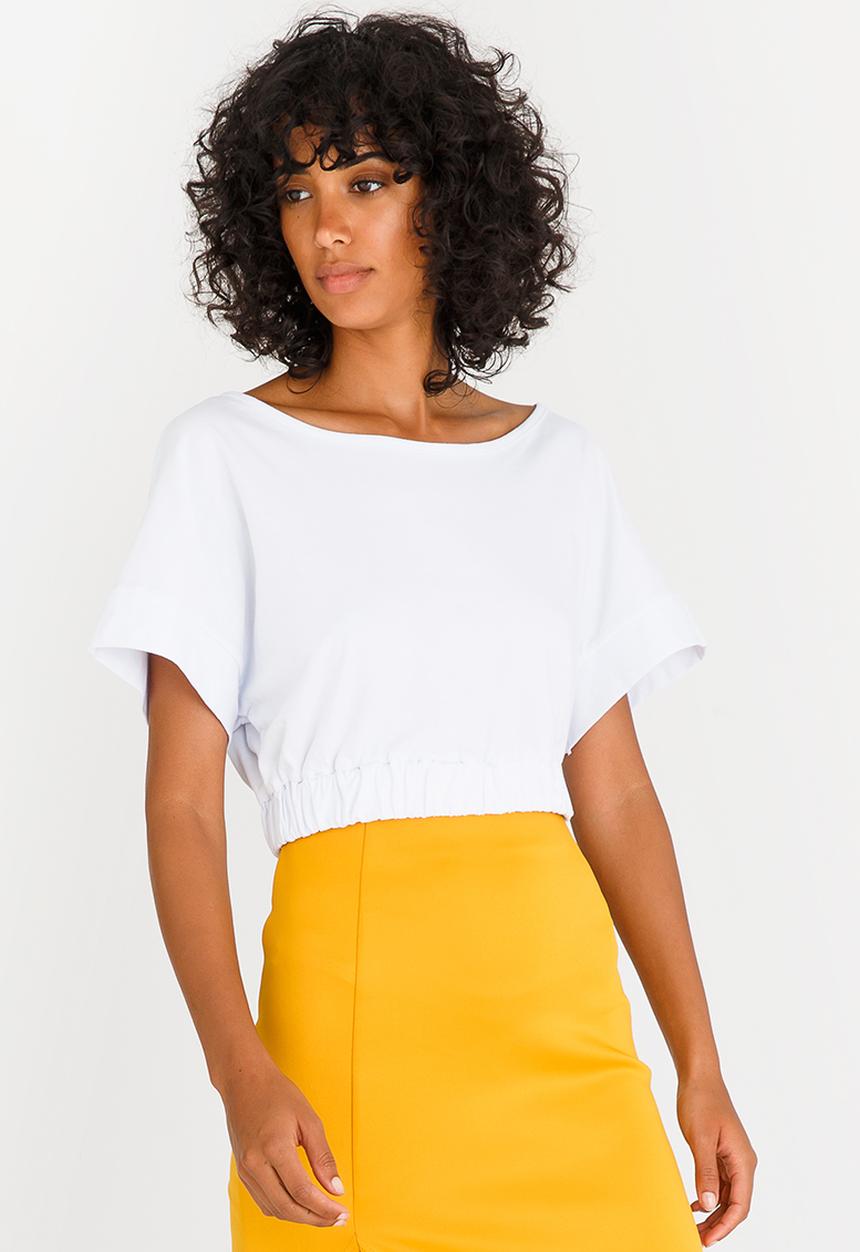 c(inch) - Cropped T-shirt White