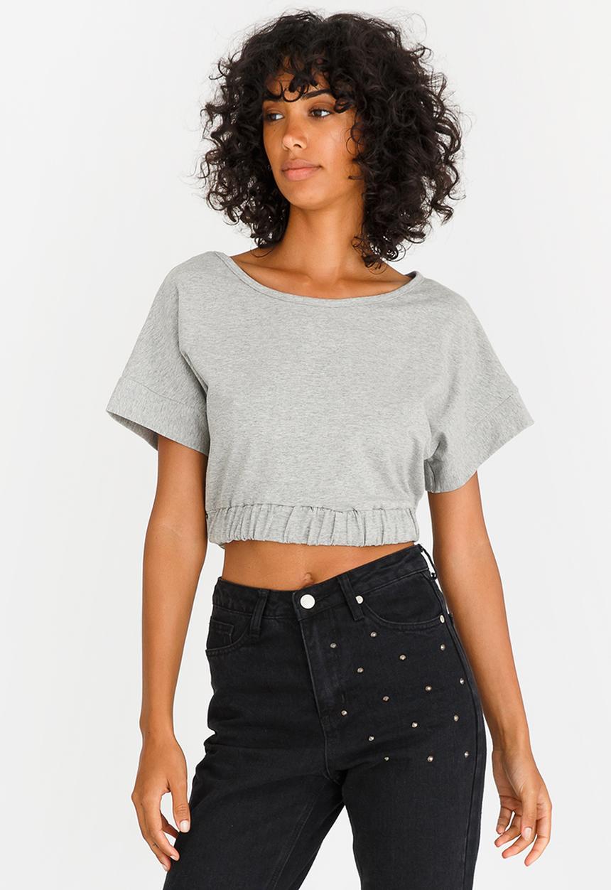 c(inch) - Cropped T-shirt Grey