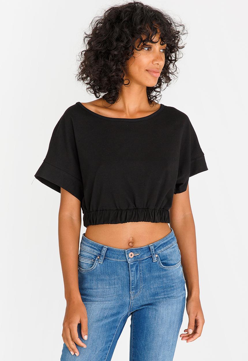 c(inch) - Cropped T-shirt Black