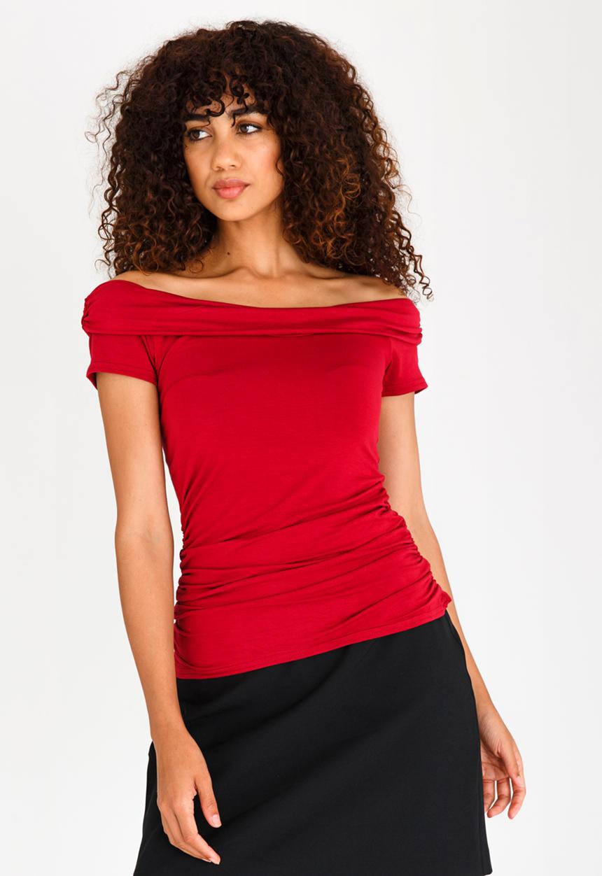 edit - Bardot T-shirt Dark Red
