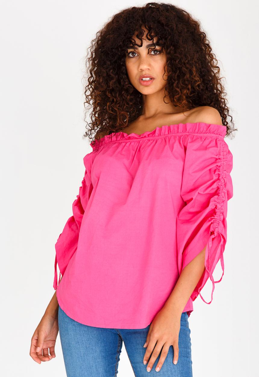 Revenge - Off shoulder Top Mid Pink