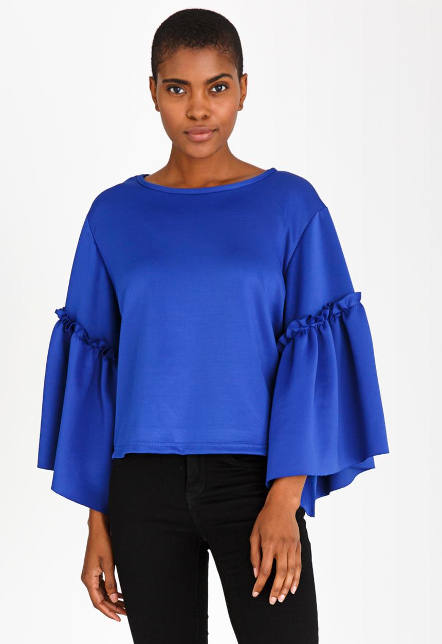 STYLE REPUBLIC - Volume Sleeve T-shirt Cobalt