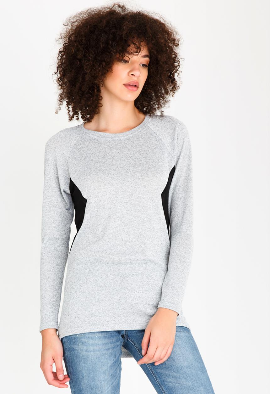 cath.nic - Mesh Inset Knit Top Grey