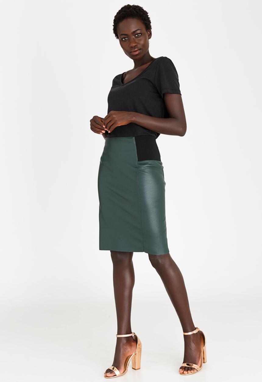 Vero Moda - Rib Butter Midi Skirt Green