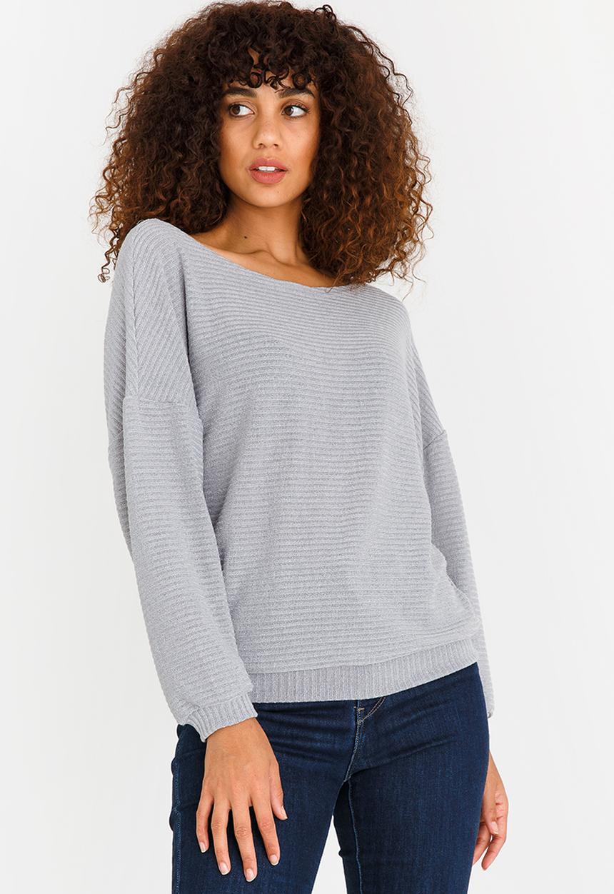 edit - Long Sleeve Knit Top Grey