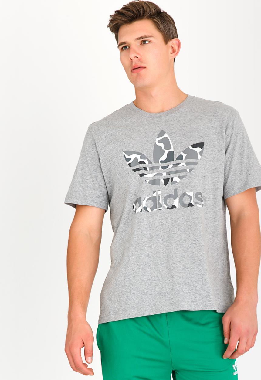 adidas Originals - Camo Trefoil Cotton Tee Grey