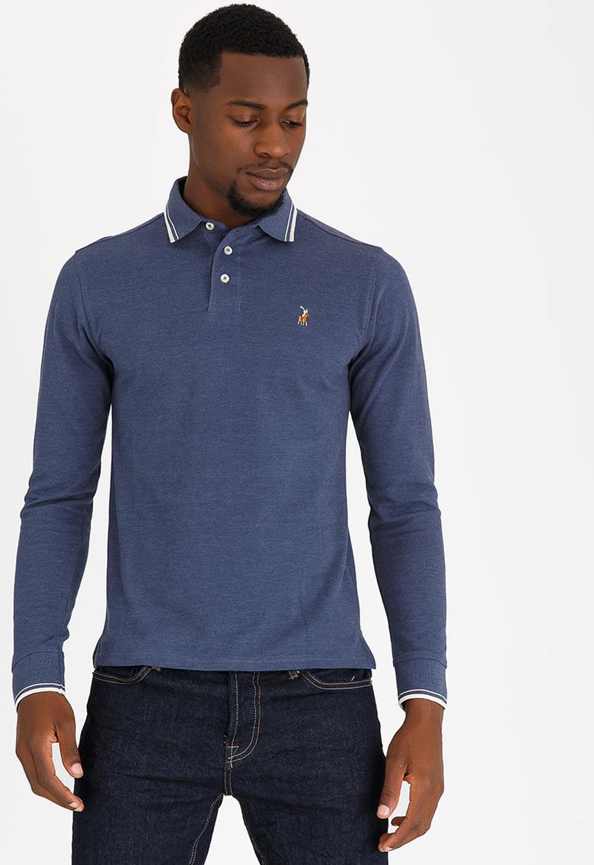 POLO - Classic Melange Pique Golfer Navy