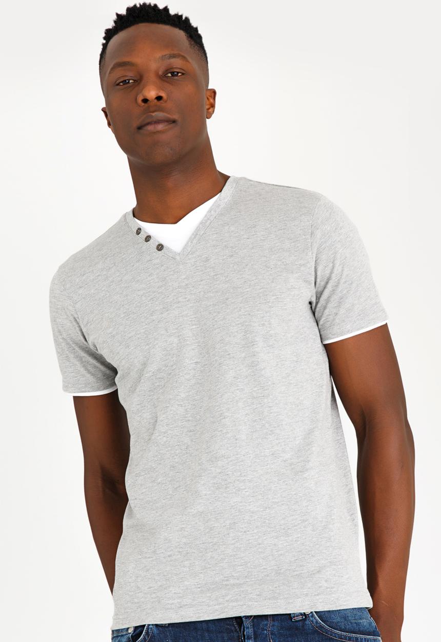Brave Soul - Fable V-Neck Tee Grey