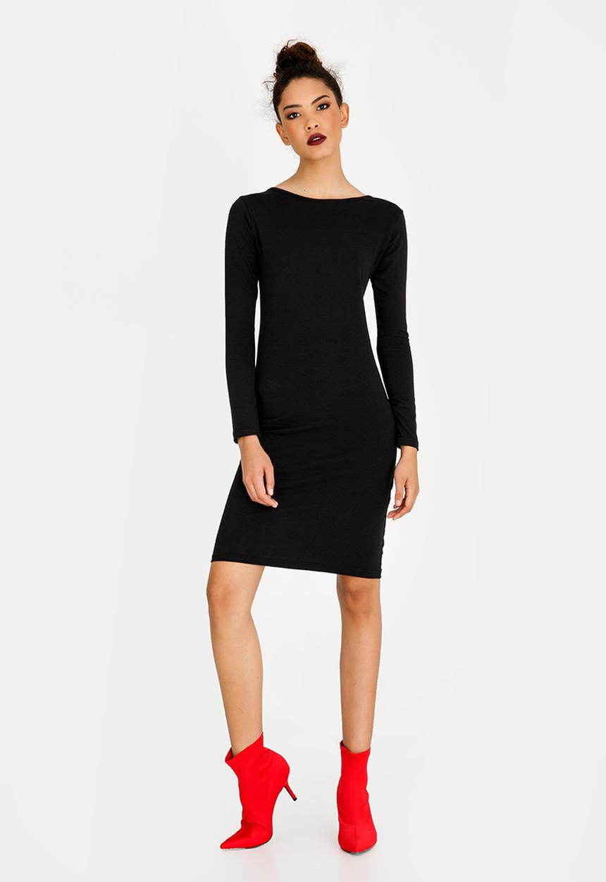STYLE REPUBLIC - Back Lace Up Dress Black