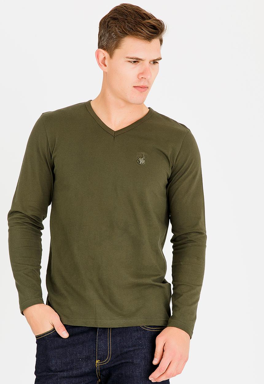 UrbanArt - Zander Crew Neck Top Khaki Green
