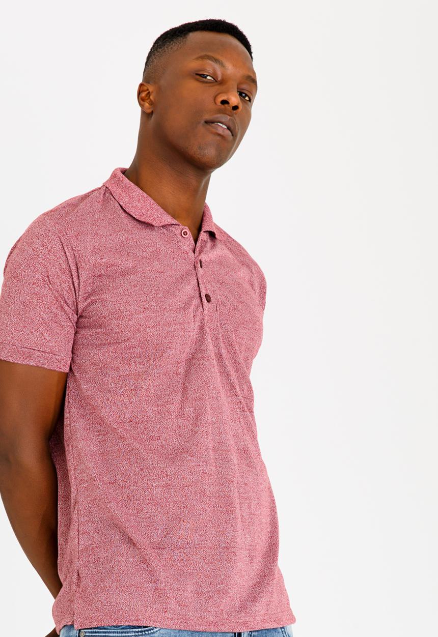 STYLE REPUBLIC - Pocket Detail Golfer Maroon