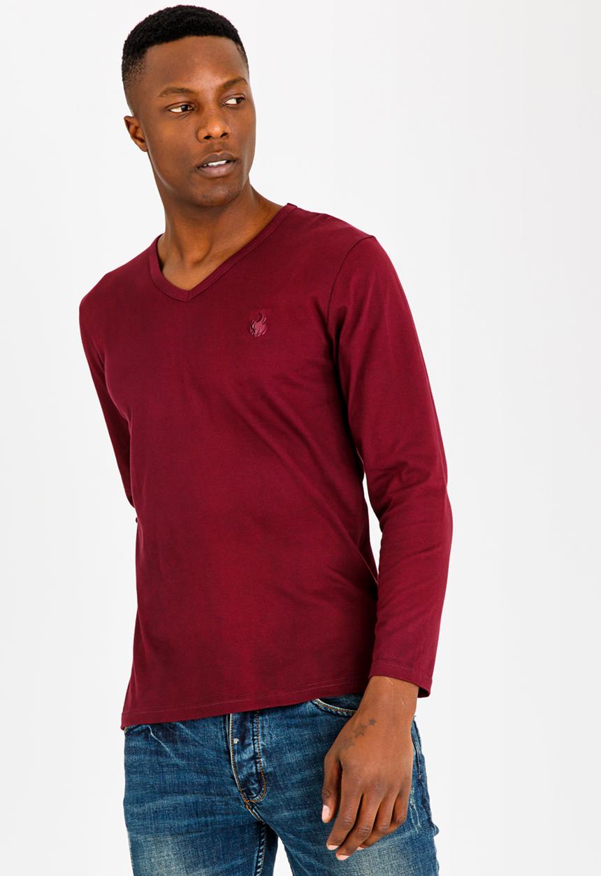UrbanArt - Zander Crew Neck Top Burgundy