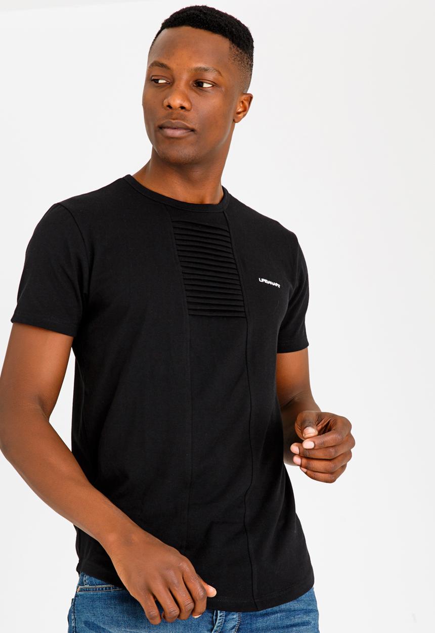 UrbanArt - Strip Crew Neck Top Black