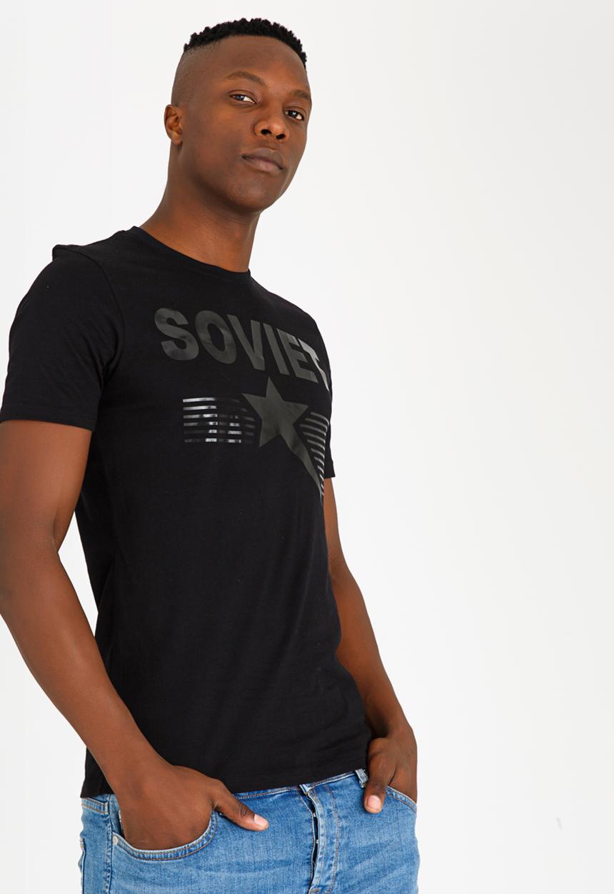 SOVIET - Avila Crew Neck Logo Tee Black