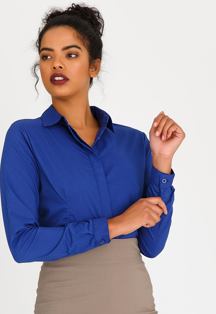 edit - Long Sleeve Classic Shirt Cobalt