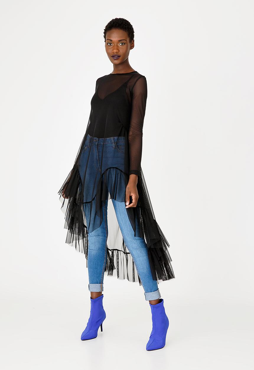 STYLE REPUBLIC - Swing Mesh Top Black