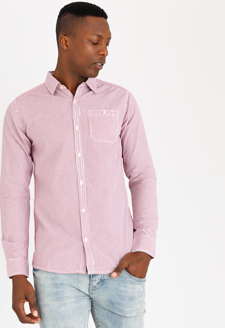 STYLE REPUBLIC - Dane Stripe Shirt Red