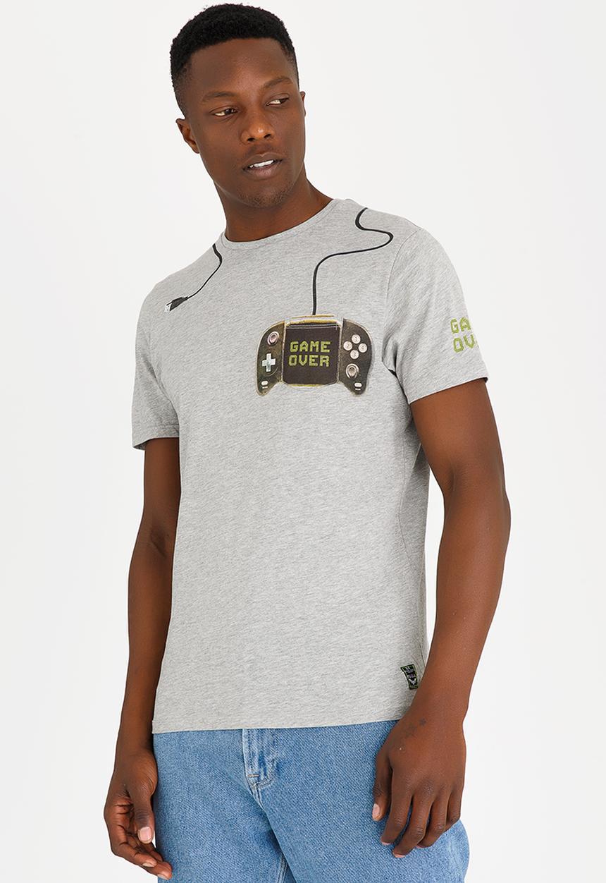 Brave Soul - Console Crew Neck Tee Grey Melange