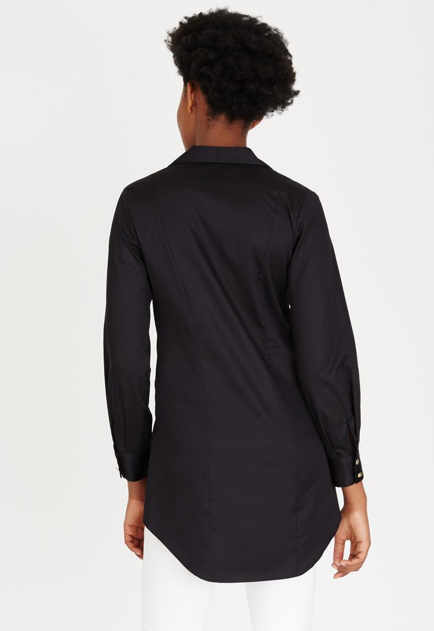 Closet London - Cross Over Shirt Black