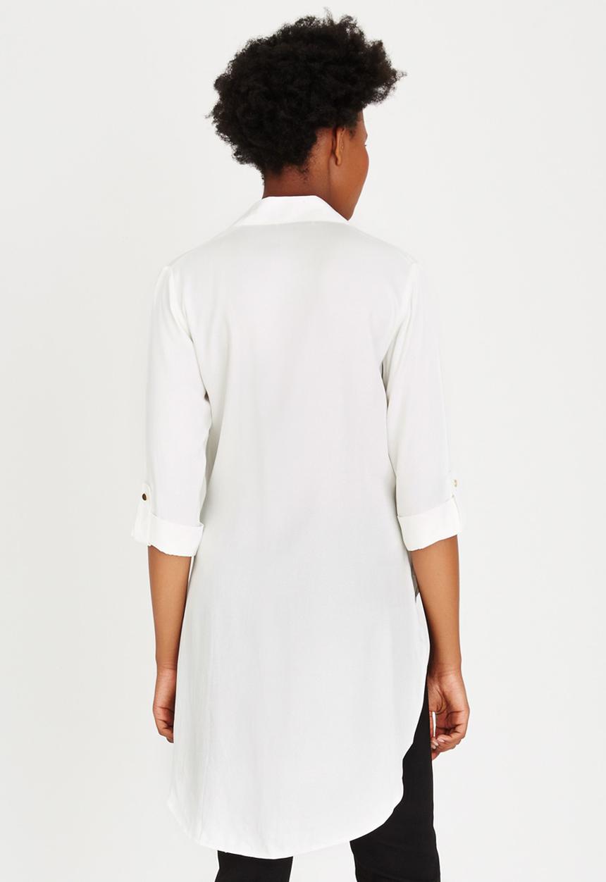 Closet London - Cross Over Hi-Low Shirt White