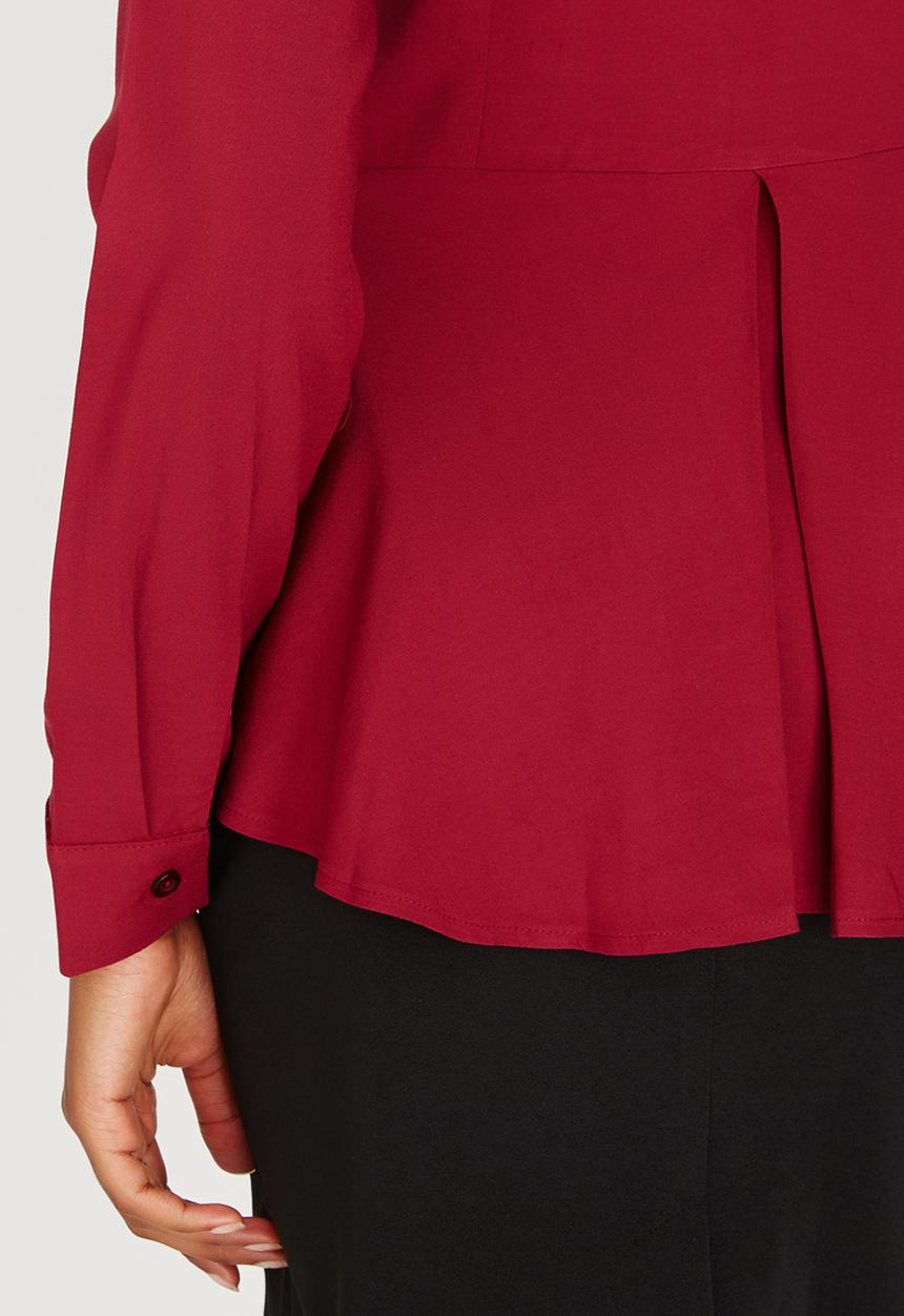 edit - Peplum Shirt Dark Red
